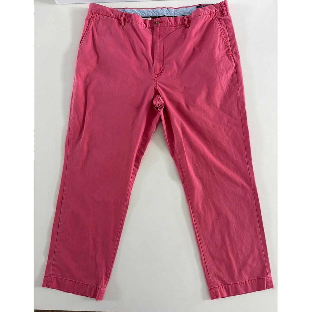 Polo Ralph Lauren Mens Pink Stretch Classic Fit Chino Pants 46x32 Trousers